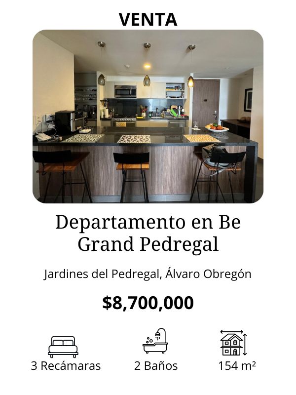 Departamento en Venta en Be Grand Pedregal