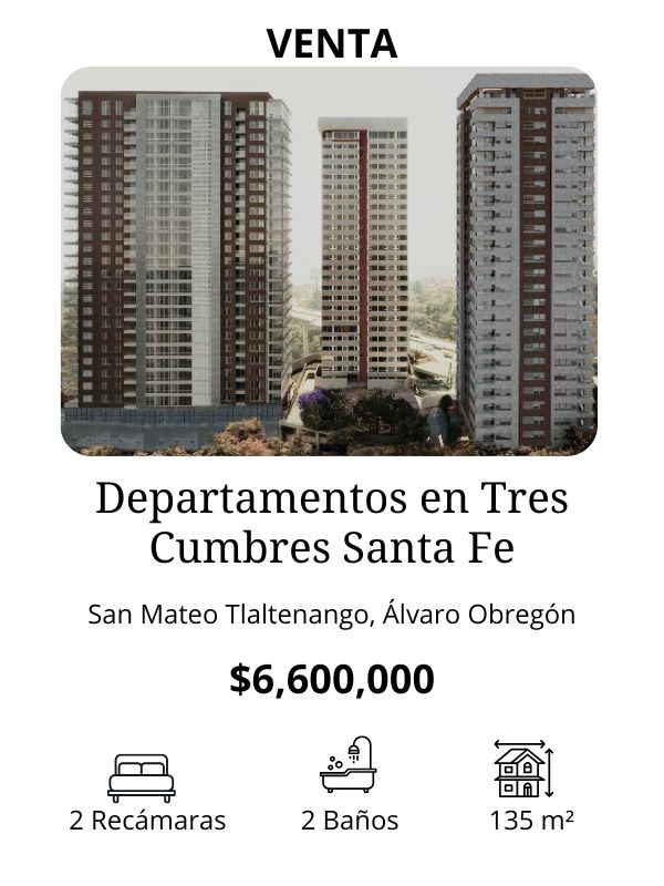 departamento en venta en Tres Cumbres Santa Fe