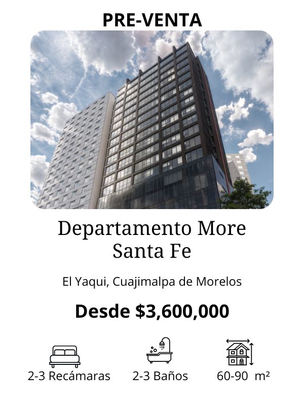 departamentos en preventa en More Santa Fe